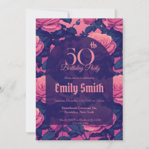 Custom Rose Flower Birthday Invitation
