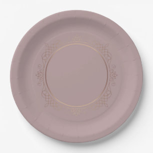 Custom Rose Gold Blank Template Add Your Text Paper Plate