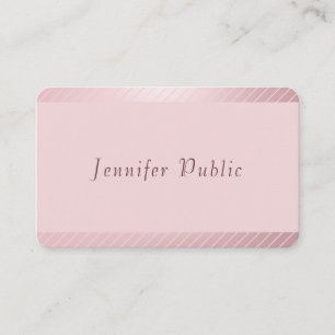 Custom Rose Gold Elegant Modern Trendy Simple Business Card
