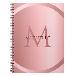 Custom Rose Gold Elegant Monogram Modern Notebook