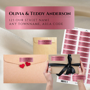 Custom ROSE GOLD Foil Look Elegant Event Address Return Address Label