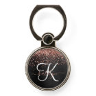 Custom Rose Gold Glitter Black Sparkle Monogram
