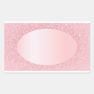 Custom Rose Gold Glitter Blank Trendy Template Rectangular Sticker