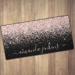 Custom Rose Gold Glitter Effect Desk Mat<br><div class="desc">Introducing our latest must-have office accessory - the elegant rose gold Desk Top Mat! Personalise this beautiful mat with your name in delicate script font and elevate your workspace aesthetics. Discover how this stunning piece can bring a touch of sparkle and inspiration to your everyday routine.</div>