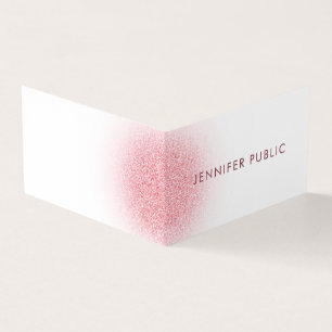 Custom Rose Gold Glitter Look Modern Elegant Business Card