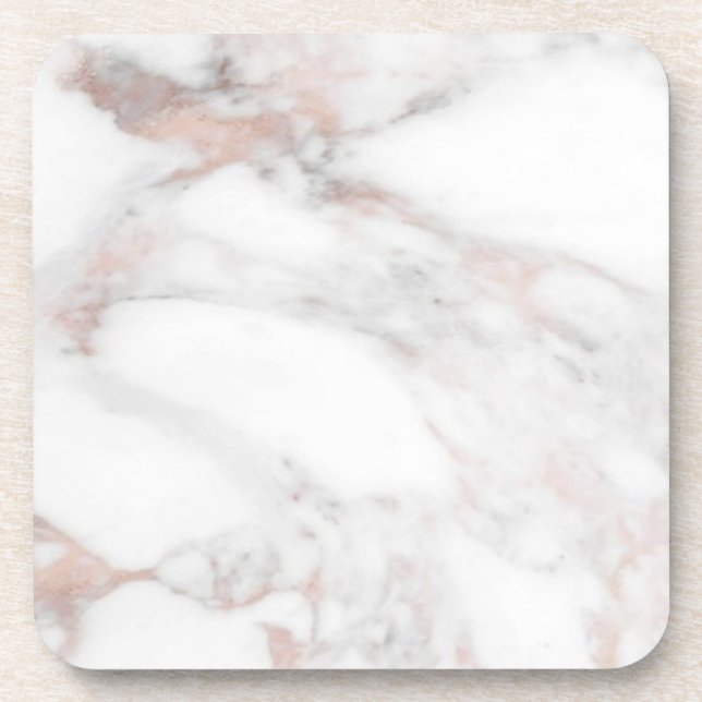 Custom Rose Gold Marble Template Trendy Elegant Coaster (Front)
