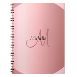 Custom Rose Gold Monogram Elegant Modern Notebook