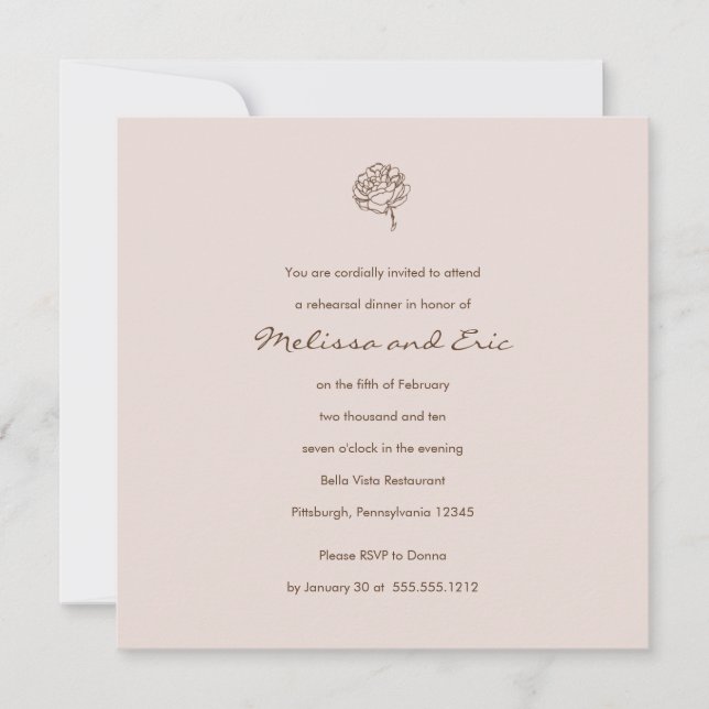 custom rose invitation (Front)