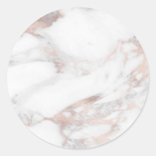 Custom Rosegold Marble Modern Elegant Blank Classic Round Sticker