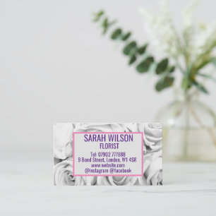 custom roses pink flowers bouquet, background business card