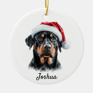 Custom Rottweiler Dog  Ceramic Ornament