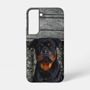 Custom Rottweiler Name Dog Camo Rustic Pet Samsung Galaxy Case