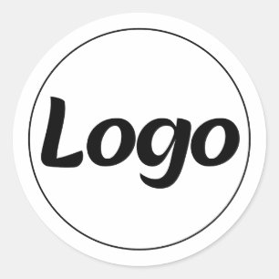 Custom Round Black Business Logo Promo Classic Sticker