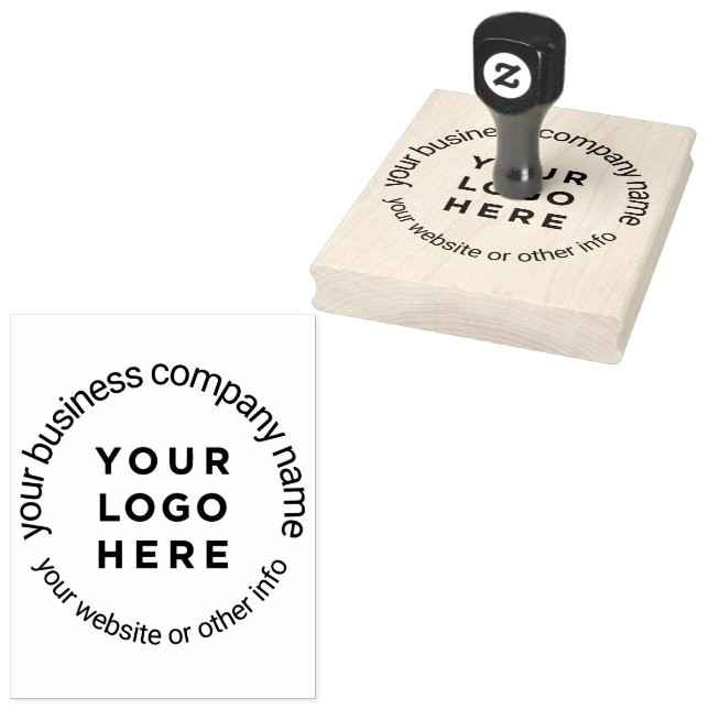 Custom Round Business Logo Modern Rubber Stamp (Stamped)