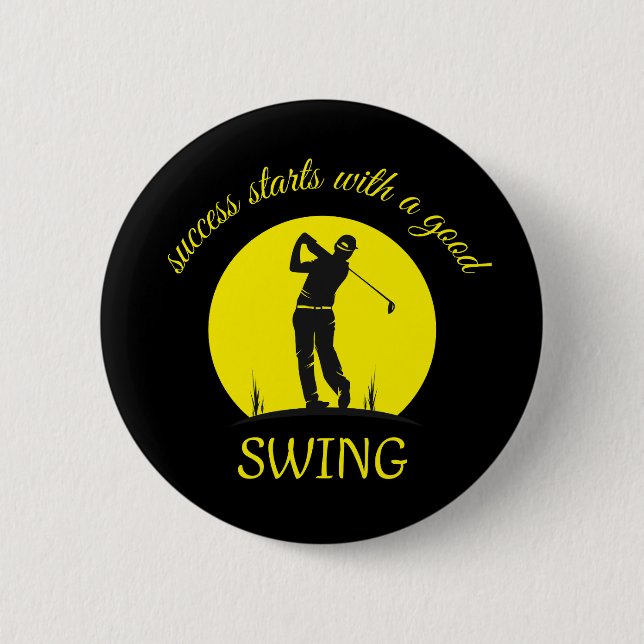 Custom Round Button with golf design (Front)