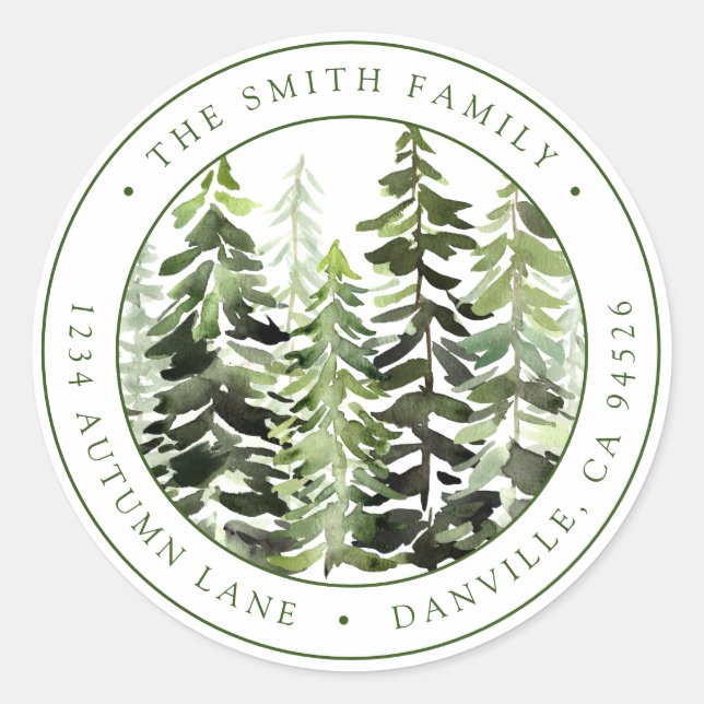 Custom Round Christmas Return Address Label (Front)