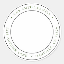 Custom Round Christmas Return Address Label