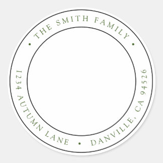Custom Round Christmas Return Address Label