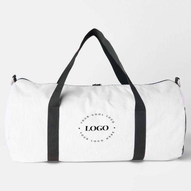 Custom Round Circle Business Logo Minimalist Plain Duffle Bag (Front)