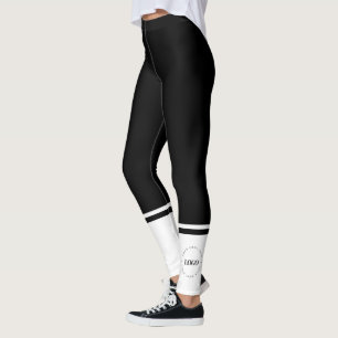 Custom Round Circle Business Logo Minimalist Plain Leggings