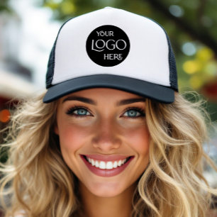 Custom Round Circle Business Logo Promotional Trucker Hat