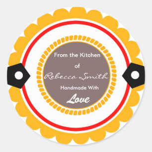Custom Round From the Kitchen of Stickers Gift Tag