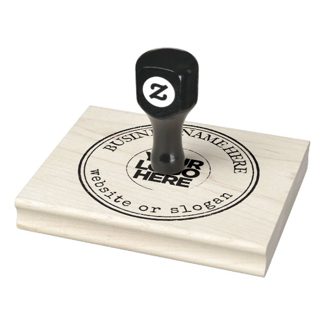 Custom Round Logo and Text Business Rubber Stamp (Stamp)