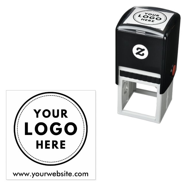 Custom Round Logo Business Company website Self-inking Stamp (In Situ)