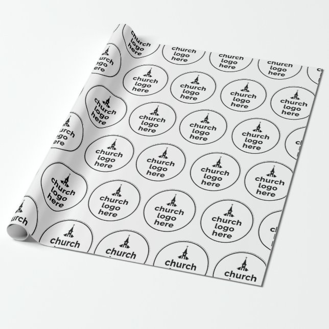 Custom Round Logo Church Wrapping Paper (Unrolled)