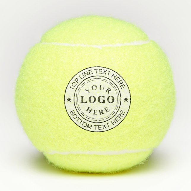 Custom Round Logo Text Stylish Tennis Balls Design (Front)