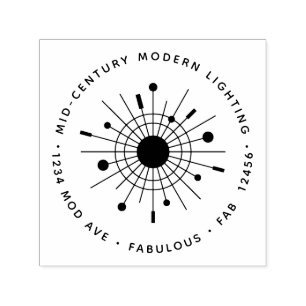Custom Round Mid-Century Modern Company With Logo Self-inking Stamp