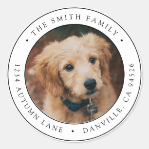 Custom Round Photo Return Address Label
