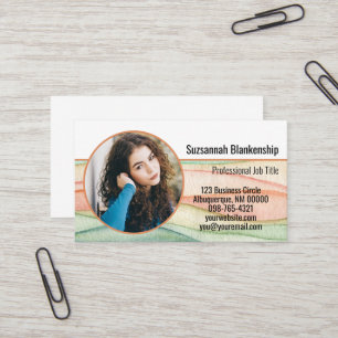 Custom Round Photo Small Business Colourful Card