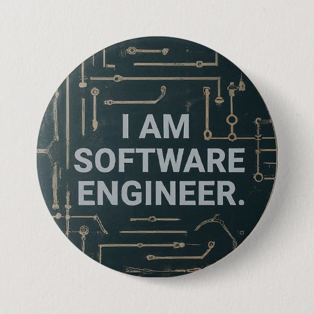 Custom Round Software Engineer-Designed 7.5 Cm Round Badge (Front)
