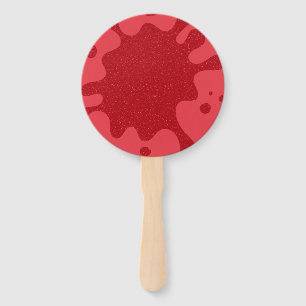 Custom Round Tomato Red Splash Fans (Set of 10)