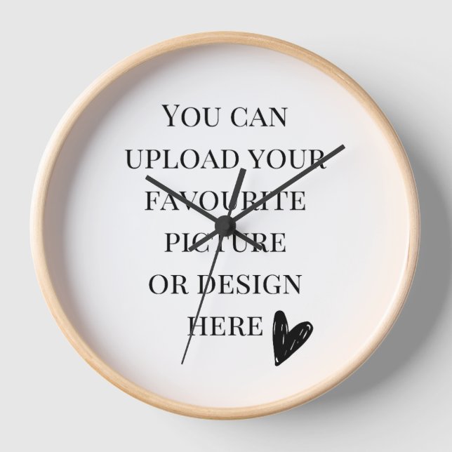 custom Round Wall Clock with Wooden frame (Front)