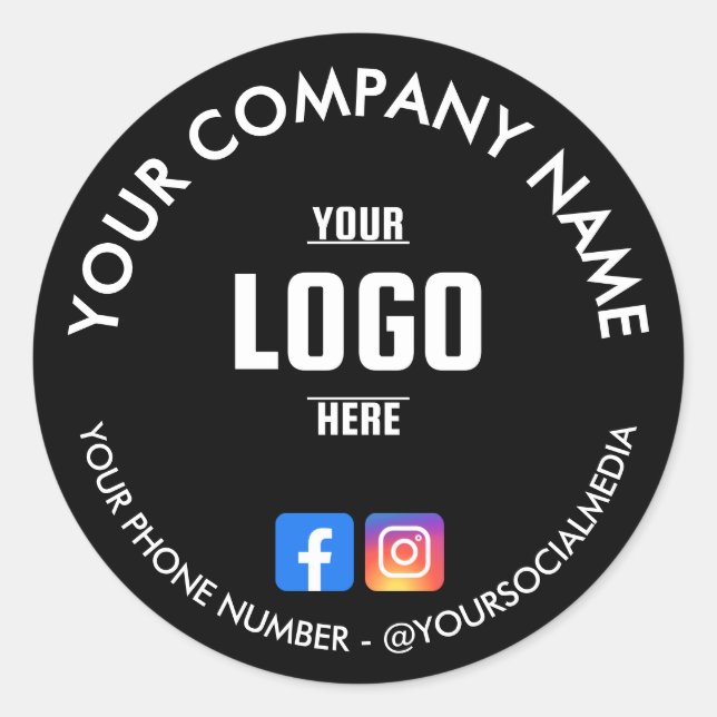 Custom Round Waterproof Business Logo Stickers (Front)