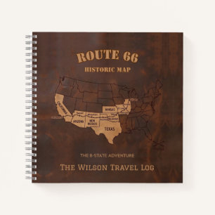 Custom Route 66 Centennial Map Travel Journal