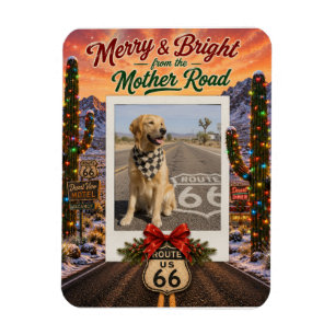 Custom Route 66 Holiday Photo Memories Magnet