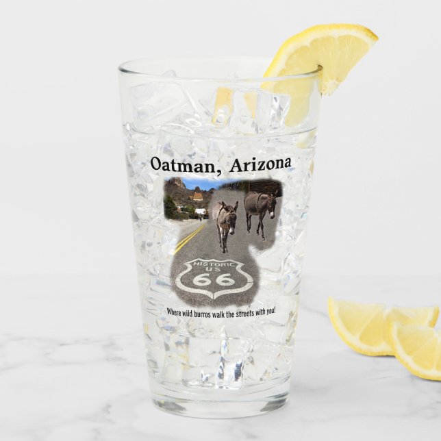 Custom Route 66 Oatman Arizona Burros On Street  Glass (Back Ice)