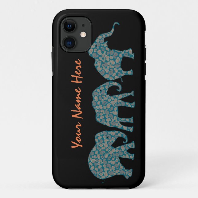 Custom Row of Paisley Elephants iPhone 5/5s Case (Back)