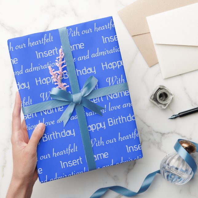 Custom Royal Blue All-Occasion Wrapping Paper (Gifting)