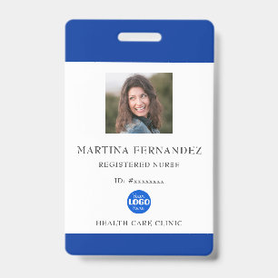 Custom Royal Blue Medical Hospital Employee Photo ID Badge