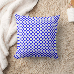 Custom Royal Blue Polka Dots Throw Pillow