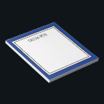 Custom Royal Blue White Editable Colour Notepad<br><div class="desc">Modern and trendy royal blue (background colour can be edited) personalised notepad with your name or any text you choose at the top.</div>