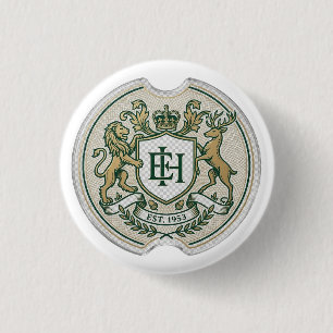 Custom Royal Coat of Arms Car Coaster Vintage Mo 3 Cm Round Badge