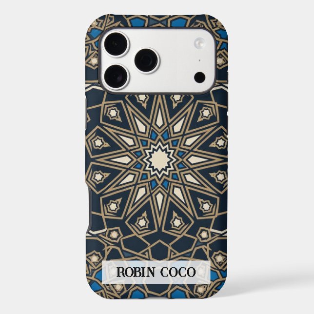 Custom Royal Midnight Gold Geometric Mosaic (Back)