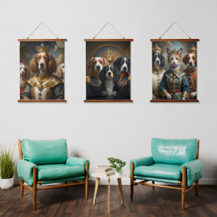 Custom Royal Pet Portrait Noble Digital Art Hanging Tapestry
