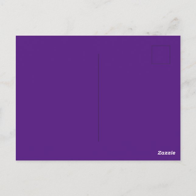 Custom Royal Purple Picture-Perfect Standard  Postcard (Back)