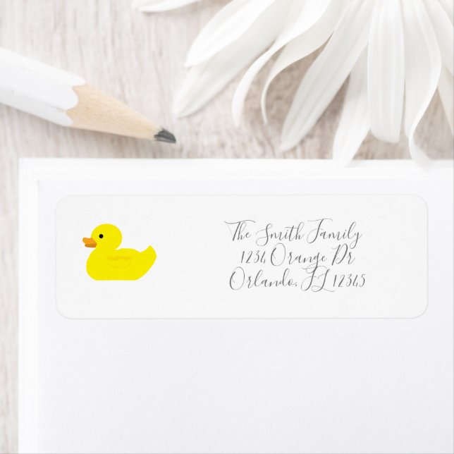Custom Rubber Duck Painting Return Address Label (Insitu)